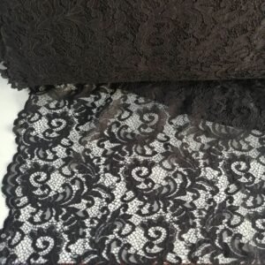 Black Blue Corded Lace